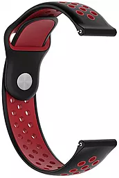 Сменный ремешок для фитнес трекера Amazfit Bip Smartwatch 20мм двуцветный Black/Red (AMZBPSILNIKE-BRD) - миниатюра 2