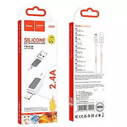 Кабель Hoco X108 Benefit USB-A - Lightning 12w 2.4a 1м cable White - мініатюра 4 Кабель Hoco X108 Benefit USB-A - Lightning 12w 2.4a 1м cable White - мініатюра 4