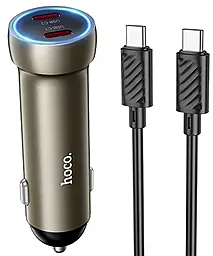 Автомобильное зарядное устройство Hoco Z54B 60w PD 2xUSB-C ports car charger gold - фото Автомобильное зарядное устройство Hoco Z54B 60w PD 2xUSB-C ports car charger gold