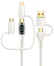 Универсальный кабель Usams 6-in-1 USB-A/Type-C to Type-C/Lightning/micro USB 100w 5a 1.2м PD cable Beige (US-SJ616)