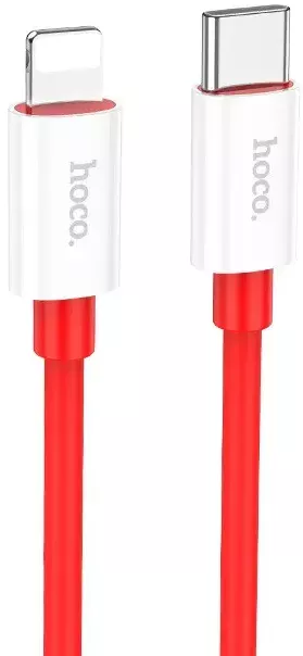 Кабель Hoco X87 Magic Silicone USB Type-C - Lightning 20w 3a 1м PD сable Red - фото 1
