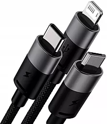 Кабель USB Baseus StarSpeed 18w 3.5a 2m 3-in-1 USB to micro/Lightning/Type-C cable black (CAXS000001) - миниатюра 2