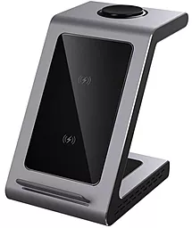Беспроводная док-станция с быстрой QI зарядкой Prestigio ReVolt A8 3-in-1 Wireless Charging Station for Apple Grey (PCS108A_SG) - фото Беспроводная док-станция с быстрой QI зарядкой Prestigio ReVolt A8 3-in-1 Wireless Charging Station for Apple Grey (PCS108A_SG)