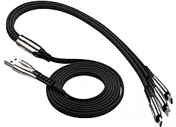 Універсальний кабель DIVI 3-in-1 USB-A to Type-C/Lightning/micro USB 15w 3a 1.5м сable Black - фото Універсальний кабель DIVI 3-in-1 USB-A to Type-C/Lightning/micro USB 15w 3a 1.5м сable Black