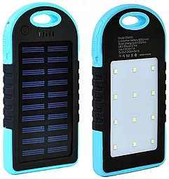 Повербанк MANGO Solar + LED 2USB 6000mAh Black/Blue - фото Повербанк MANGO Solar + LED 2USB 6000mAh Black/Blue