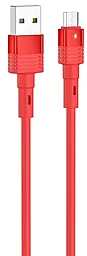 Кабель Hoco U82 Cool Grace Silicone USB-A - micro USB 12w 2.4a 1.2м cable Red - фото Кабель Hoco U82 Cool Grace Silicone USB-A - micro USB 12w 2.4a 1.2м cable Red