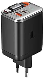 Сетевое зарядное устройство McDodo Digital Display GaN 65w PD USB-C/USB-A ports charger + USB-C cable Black (CH-4281) - фото Сетевое зарядное устройство McDodo Digital Display GaN 65w PD USB-C/USB-A ports charger + USB-C cable Black (CH-4281)