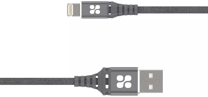 Кабель Promate USB-A - Lightning 12w 2.4a 1.2м cable Grey - фото 2