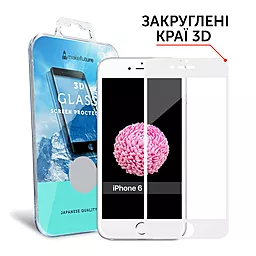 Защитное стекло MAKE 3D Full Cover Apple iPhone 6, iPhone 6S White (MG3DAI6W)