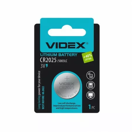 Батарейки Videx CR2025 1шт (24233) - фото 1