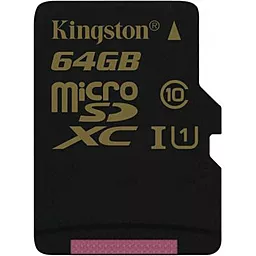 Карта пам'яті Kingston microSDXC 64 GB Class 10 UHS-I U1 (SDCA10/64GBSP) - фото Карта пам'яті Kingston microSDXC 64 GB Class 10 UHS-I U1 (SDCA10/64GBSP)