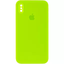 Чохол Silicone Case Full Camera Square для Apple iPhone XS Max  Neon Green
