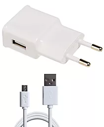 Сетевое зарядное устройство Grand-X 1a home charger + micro USB cable white (CH-765UMB)