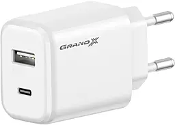 Сетевое зарядное устройство Grand-X 20w PD USB-C/USB-A ports charger white (CH-890) - фото Сетевое зарядное устройство Grand-X 20w PD USB-C/USB-A ports charger white (CH-890)