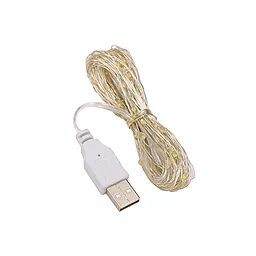 Гірлянда Роса Нитка (200 LED USB) 20 метрів Теплий білий - мініатюра 4