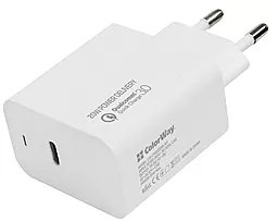 Сетевое зарядное устройство с быстрой зарядкой ColorWay 20w PD USB-C home charger white (CW-CHS023PD-WT) - фото Сетевое зарядное устройство с быстрой зарядкой ColorWay 20w PD USB-C home charger white (CW-CHS023PD-WT)