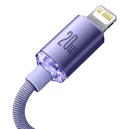 USB PD Кабель Baseus Crystal Shine 20W USB Type-C - Lightning CableViolet (CAJY000205) - мініатюра 3