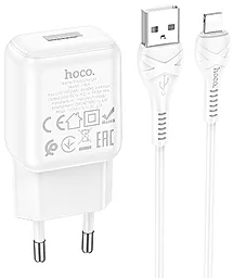 Сетевое зарядное устройство Hoco C96A 2.1a home charger + Lightning cable white