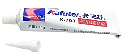 Клей-герметик силиконовый для экрана телефона Kafuter K-703 RTV 45 мл белый - фото Клей-герметик силиконовый для экрана телефона Kafuter K-703 RTV 45 мл белый