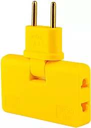 Сетевой переходник 3in1 UK / US-EU 10А поворотний 180 Yellow (HK338Y) Voltronic - миниатюра 2