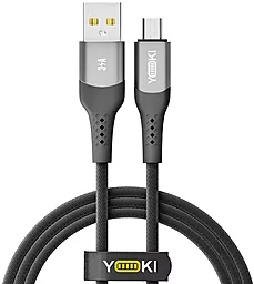 Кабель Yoki YK-SO15 SOLID USB-A - micro USB 15w 3a 1.2м cable Black - фото Кабель Yoki YK-SO15 SOLID USB-A - micro USB 15w 3a 1.2м cable Black