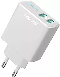 Сетевое зарядное устройство Luxe Cube Smart 12W 2.4A 2xUSB-A White (4826986900792)
