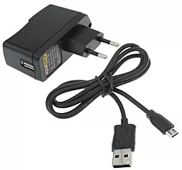 Сетевое зарядное устройство AksPower 2a home charger + micro USB cable black