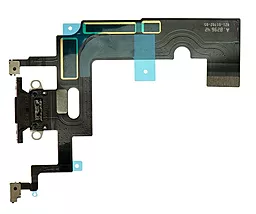 Нижній шлейф Apple iPhone XR з роз'ємом зарядки і мікрофоном Original Black - мініатюра 2