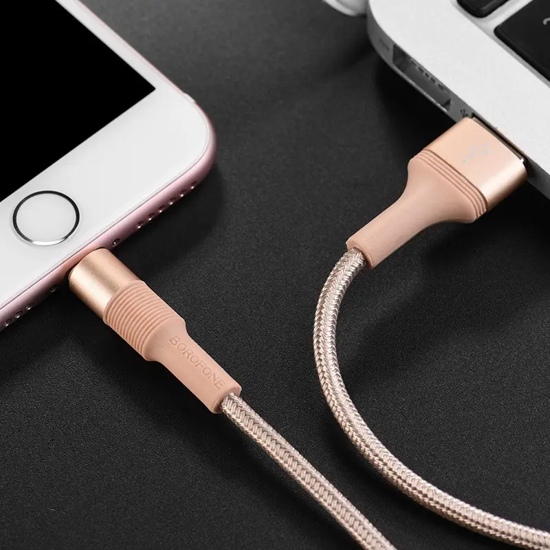 Кабель Borofone BX21 USB-A - Lightning 12w 2.4a 1м cable Rose/Gold - фото 3