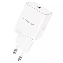 Сетевое зарядное устройство Borofone BN6 Field 20w PD USB-C home charger white - фото Сетевое зарядное устройство Borofone BN6 Field 20w PD USB-C home charger white