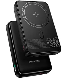Повербанк Borofone BJ82A Dawn magnetic 10000mAh 20W Black - фото Повербанк Borofone BJ82A Dawn magnetic 10000mAh 20W Black