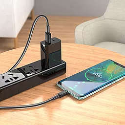 Кабель Hoco X69 Jaeger USB-A - Type-C 15w 3a 1м cable Black/White - миниатюра 5 Кабель Hoco X69 Jaeger USB-A - Type-C 15w 3a 1м cable Black/White - миниатюра 5