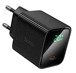 Сетевое зарядное устройство Hoco CS82A Excellent 20w PD USB-C fast charger black - фото Сетевое зарядное устройство Hoco CS82A Excellent 20w PD USB-C fast charger black