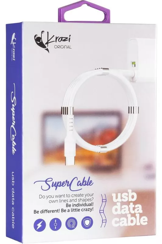 Кабель Krazi Super KZ-UC001i USB-A - Lightning 12w 2.4a 1м cable White - фото 3