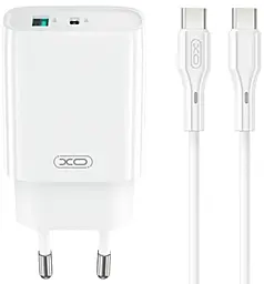 Мережевий зарядний пристрій XO CE30 30w PD USB-C/USB-A ports charger + USB-C to USB-C cable white - фото Мережевий зарядний пристрій XO CE30 30w PD USB-C/USB-A ports charger + USB-C to USB-C cable white