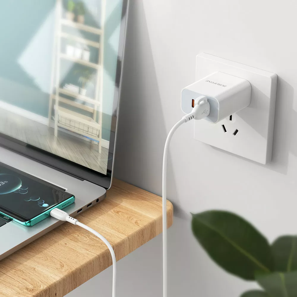 Кабель Borofone BX91 USB-A - Type-C 15w 3a 1м cable White - фото 4
