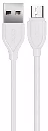 Кабель XO NB36 High Pigment USB-A - micro USB 10.5w 1м cable White