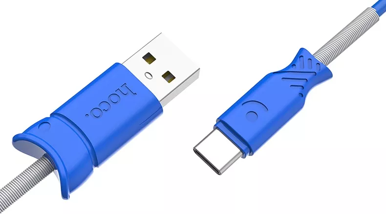 Кабель Hoco X24 Pisces Charged USB-A - Type-C 12w 2.4a 1м cable Blue - фото 2