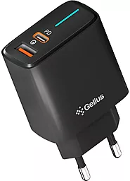 Сетевое зарядное устройство Gelius GP-HC058 25w PD/QC USB-C/USB-A ports charger black