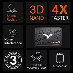 SSD Накопитель Team T-Force Vulcan Z 256GB 2.5" SATA (T253TZ256G0C101) - миниатюра 6