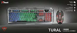 Комплект (клавиатура+мышка) Trust GXT 845 Tural RU USB (23411) Black - миниатюра 8
