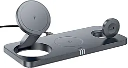 Беспроводная док-станция Hoco CQ22 Outstanding 3-in-1 15w wireless charger gray - фото Беспроводная док-станция Hoco CQ22 Outstanding 3-in-1 15w wireless charger gray