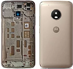 Задняя крышка корпуса Motorola Moto G5 Plus XT1685 со стеклом камеры Original Gold - фото Задняя крышка корпуса Motorola Moto G5 Plus XT1685 со стеклом камеры Original Gold