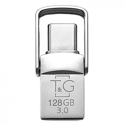 Флешка T&G 2&1 3.0 Type C 128GB Metal 104 Silver - фото Флешка T&G 2&1 3.0 Type C 128GB Metal 104 Silver