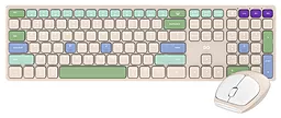 Комплект (клавиатура+мышка) Fantech Go WK895 Silent Click Beige - фото Комплект (клавиатура+мышка) Fantech Go WK895 Silent Click Beige