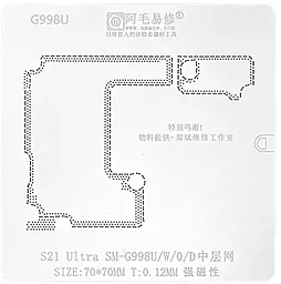 BGA трафарет (для реболлинга) Amaoe for Samsung G998U Galaxy S21 Ultra 5G 0.12 мм межплатный - фото BGA трафарет (для реболлинга) Amaoe for Samsung G998U Galaxy S21 Ultra 5G 0.12 мм межплатный
