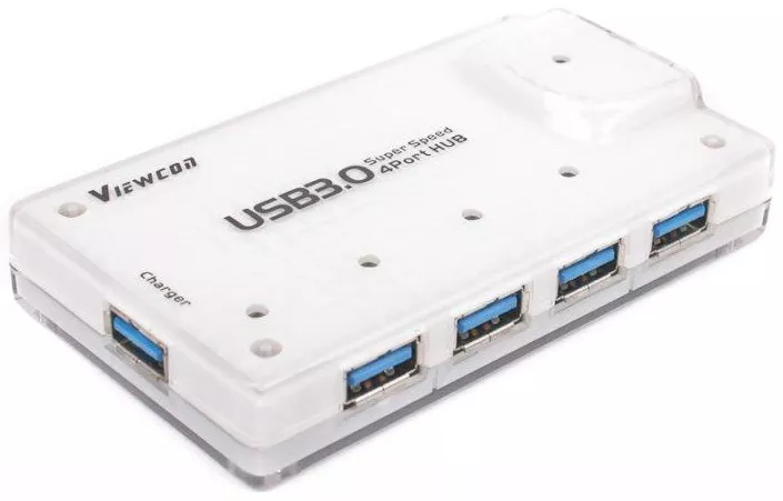 USB хаб Viewcon White 4xUSB3.0 (VE323) - фото 1
