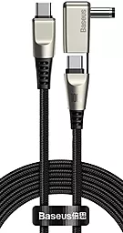 Универсальный кабель Baseus Flash 2-in-1 USB Type-C to Type-C/DC 100w 5a 2м PD сable Black (CA1T2-A01)