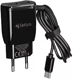 Сетевое зарядное устройство Gelius MC-008 Ultra Edition 2.1a 2xUSB-A ports charger + USB-C cable black - фото Сетевое зарядное устройство Gelius MC-008 Ultra Edition 2.1a 2xUSB-A ports charger + USB-C cable black