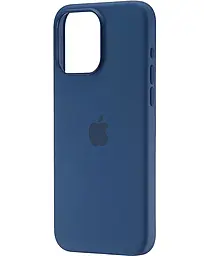 Чехол Silicone Case Full with MagSafe and SplashScreen для Apple iPhone 15 Pro Max Storm Blue
